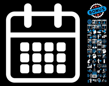 Bonus ile takvim düz vektör simgesi