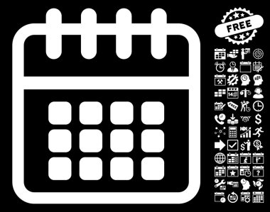 Bonus ile Spiral Takvim Düz Vektör Simgesi