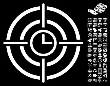 Bonus ile Zaman Hedef Düz Vektör Simgesi