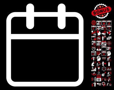 Bonus ile takvim yaprak düz vektör simgesi