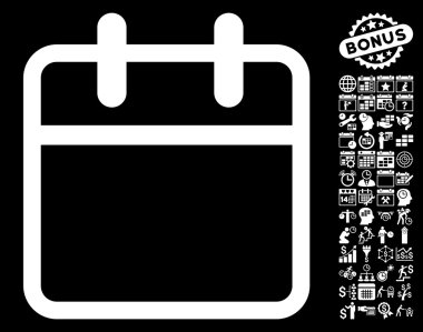 Bonus ile takvim yaprak düz vektör simgesi