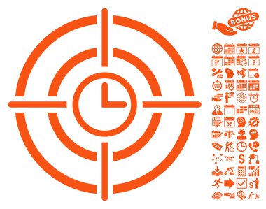 Bonus ile Zaman Hedef Düz Vektör Simgesi