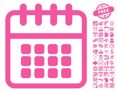 Bonus ile Spiral Takvim Düz Vektör Simgesi