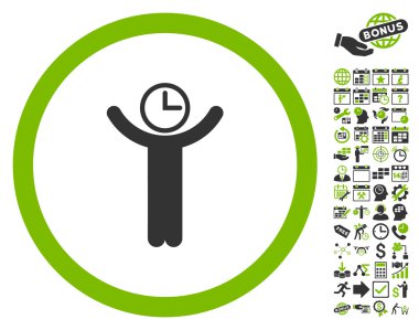 Zaman Yöneticisi düz vektör simge Bonus ile