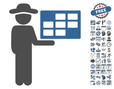 Bonus ile aracısı zamanlama düz vektör simgesi