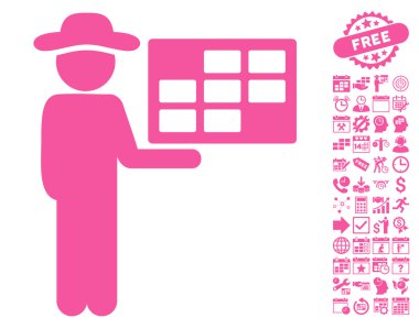 Bonus ile aracısı zamanlama düz vektör simgesi