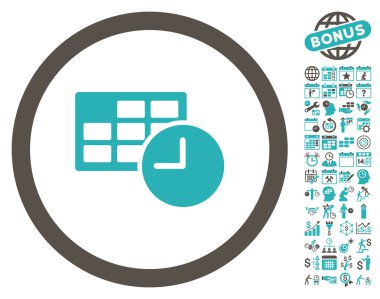 Bonus ile tarih ve saat düz vektör simgesi