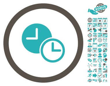 Bonus ile Saatler Düz Vektör Simgesi