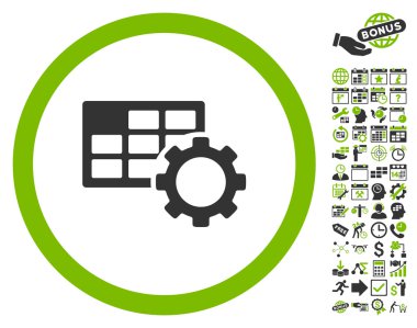 Zamanlama Ayarları Bonus ile Düz Vektör Simgesi