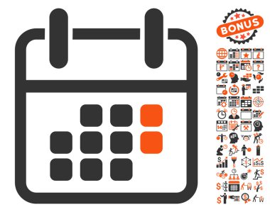 Takvim hafta sonu düz vektör simge Bonus ile
