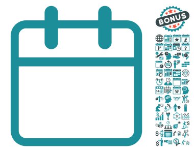 Bonus ile takvim yaprak düz vektör simgesi