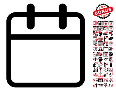 Bonus ile takvim yaprak düz vektör simgesi