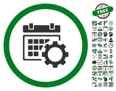 Zamanlama Seçenekleri Bonus ile Düz Vektör Simgesi