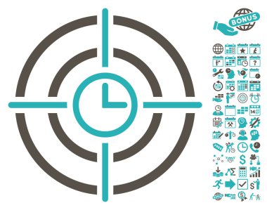 Bonus ile Zaman Hedef Düz Vektör Simgesi