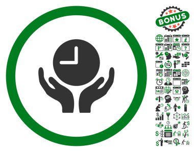 Saat Bakım Eller Düz Vektör Simgesi Bonus ile