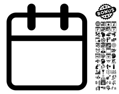 Bonus ile takvim yaprak düz vektör simgesi