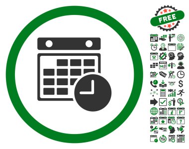 Bonus ile zaman tablo düz vektör simgesi