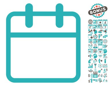 Bonus ile takvim yaprak düz vektör simgesi