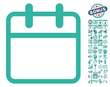 Bonus ile takvim yaprak düz vektör simgesi