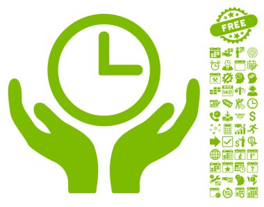 Saat bakım düz vektör simgesi Bonus ile