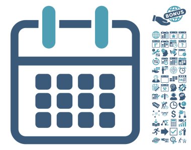 Bonus ile takvim Poster düz vektör simgesi