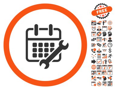 Takvim Seçenekleri Bonus ile Anahtar Düz Vektör Simgesi