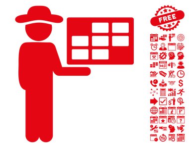 Bonus ile aracısı zamanlama düz vektör simgesi