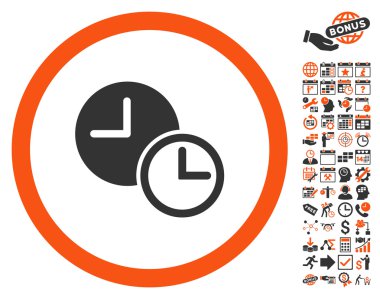 Bonus ile Saatler Düz Vektör Simgesi