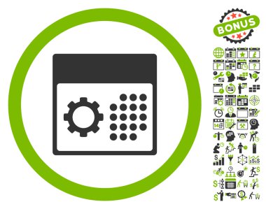 Bonus ile Hizmet Takvimi Düz Vektör Simgesi