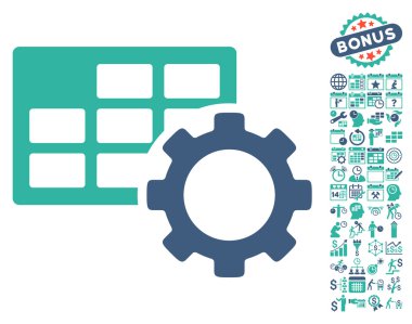 Zamanlama Ayarları Bonus ile Düz Vektör Simgesi