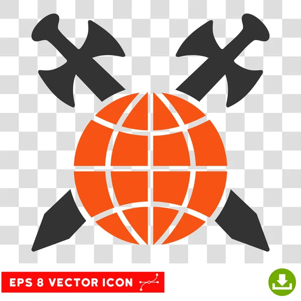 Global Protection Swords Eps Vector Icon — Stock Vector