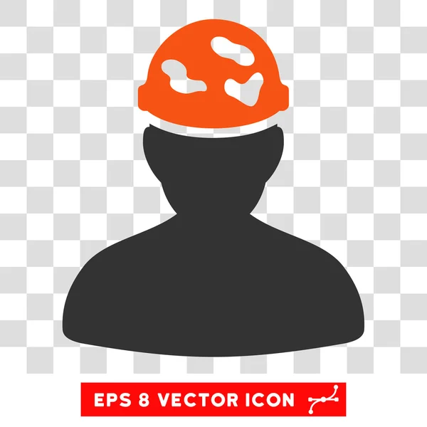 Soldaat onder gevlekte helm Eps Vector Icon — Stockvector