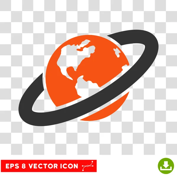Beringter Planet eps Vektor-Symbol — Stockvektor
