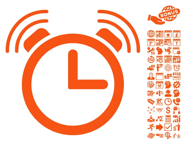 Icône vectorielle plate d'réveil avec bonification — Image vectorielle