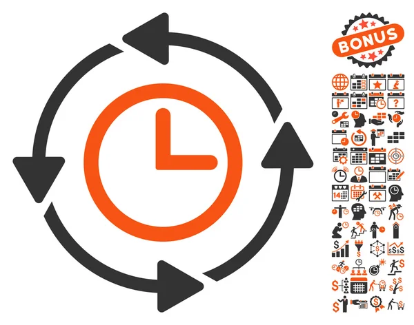 Reloj Wayback Vector plano icono con bonificación — Archivo Imágenes Vectoriales