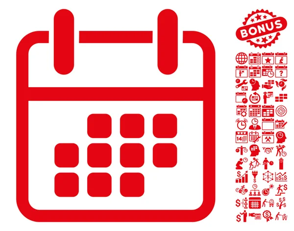 Calendario Fin de semana plano Vector icono con bono — Archivo Imágenes Vectoriales