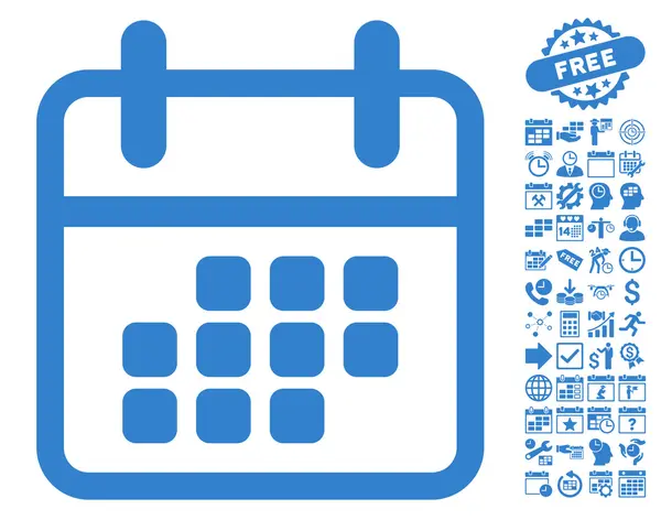 Calendar Month Flat Vector Icon with Bonus — Stock Vector
