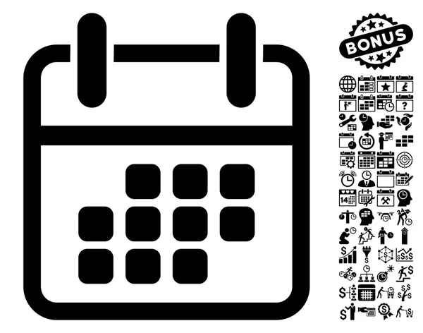 Calendar Weekend Flat Vector Icon with Bonus — Stock Vector