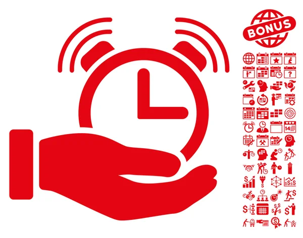 Alarm Service Flat Vector Icon with Bonus — стоковый вектор