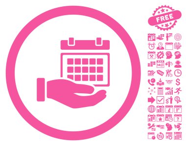 Servis Takvimi El Düz Vektör Simgesi Bonus ile