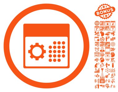 Bonus ile Hizmet Takvimi Düz Vektör Simgesi