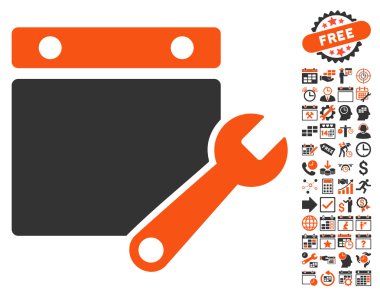 Takvim Tuning Bonus ile Düz Vektör Simgesi