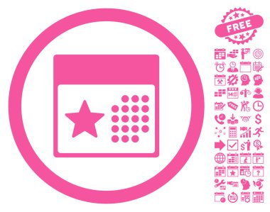 Bonus ile Tatil Takvimi Düz Vektör Simgesi