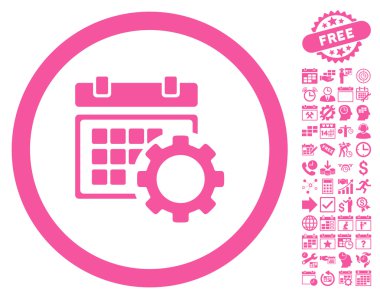 Zamanlama Seçenekleri Bonus ile Düz Vektör Simgesi