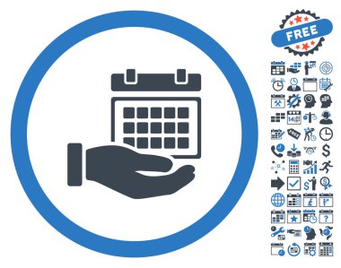 Servis Takvimi El Düz Vektör Simgesi Bonus ile