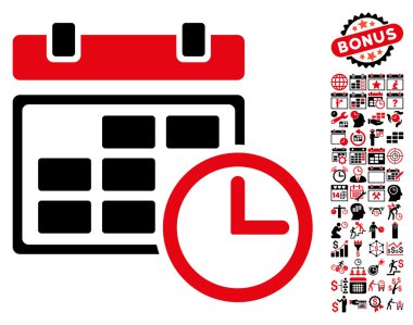 Bonus ile tarih ve saat düz vektör simgesi