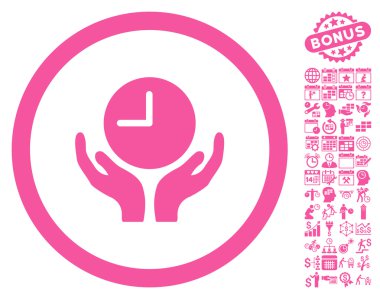 Saat Bakım Eller Düz Vektör Simgesi Bonus ile