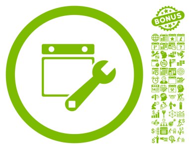 Bonus ile Tarih Kurulumu Düz Vektör Simgesi