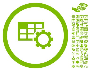 Zamanlama Ayarları Bonus ile Düz Vektör Simgesi