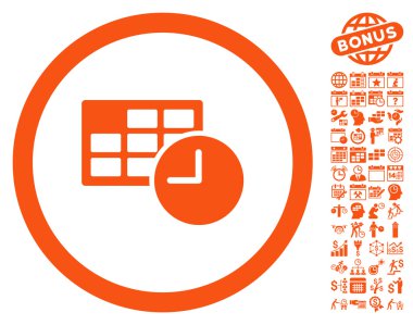 Bonus ile tarih ve saat düz vektör simgesi